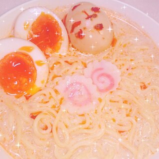 【簡単とんこつスープ】ピリ辛豆乳とんこつラーメン